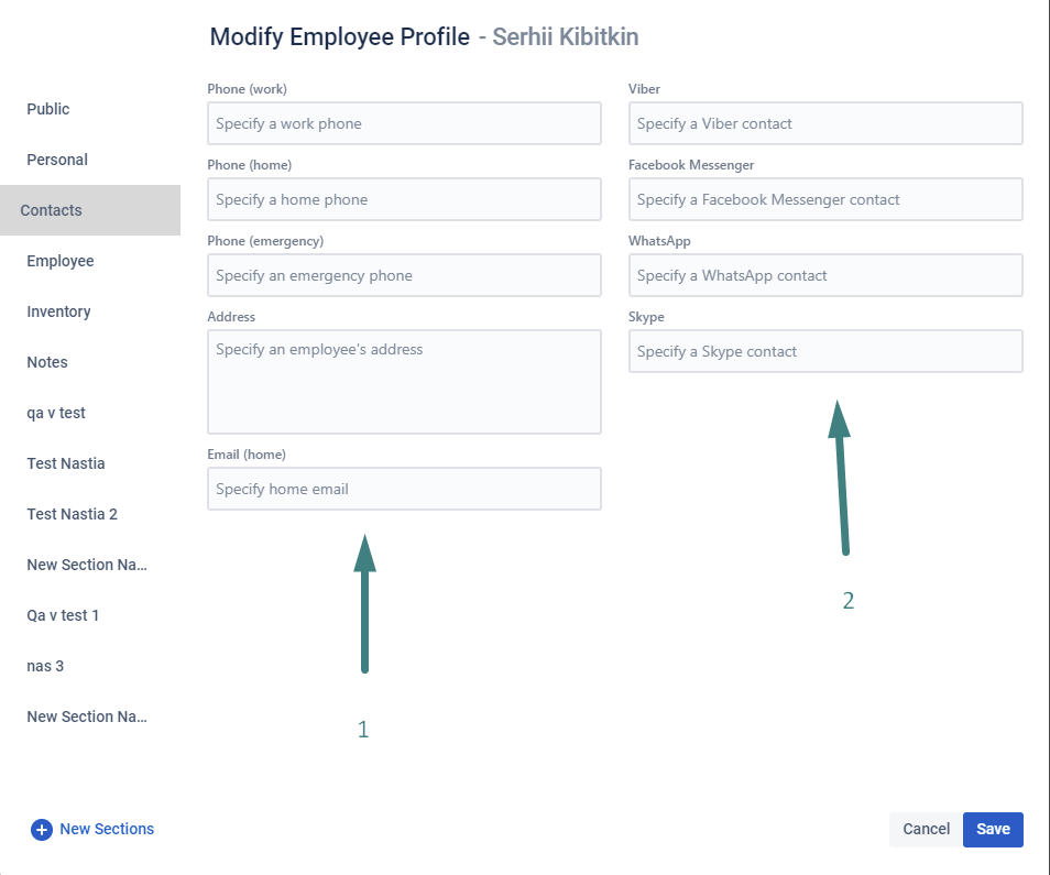 Modify Employee Profile