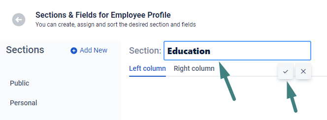 Education Section for Employee Profile